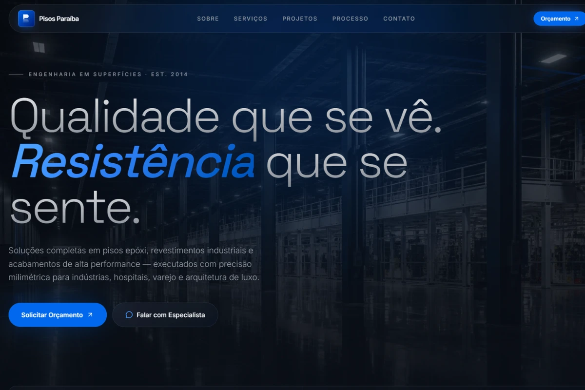 Site da Pisos Paraíba